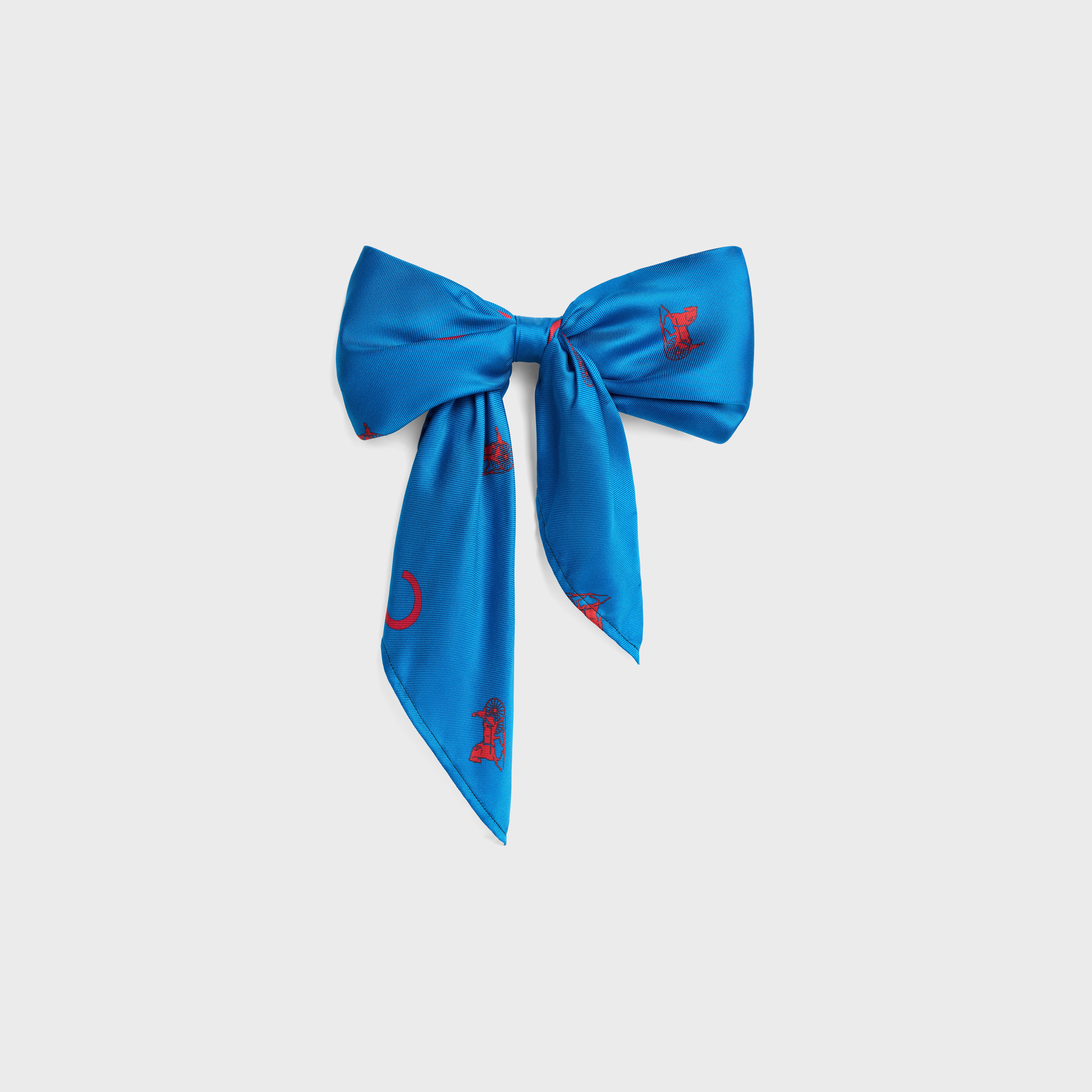 Celine Big Ribbon Hair Clip in Silk and Steel - ULTRA BLUE / ULTRA